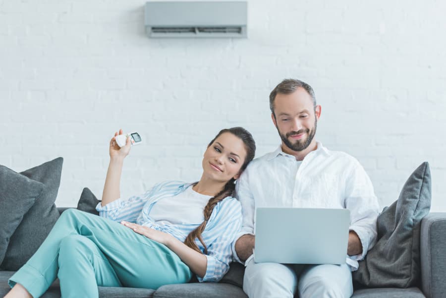 couple enjoying air conditioning