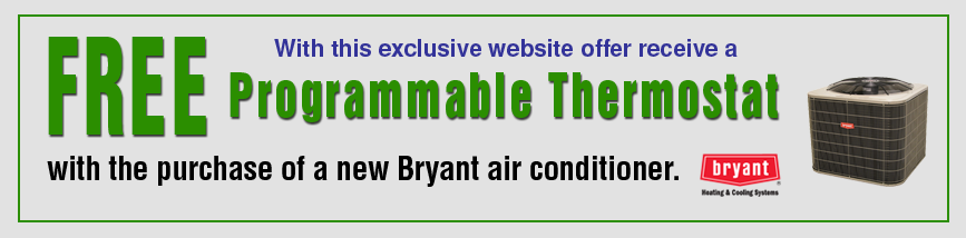 Coupon for free programmable thermostat with purchase of Bryant air conditioner