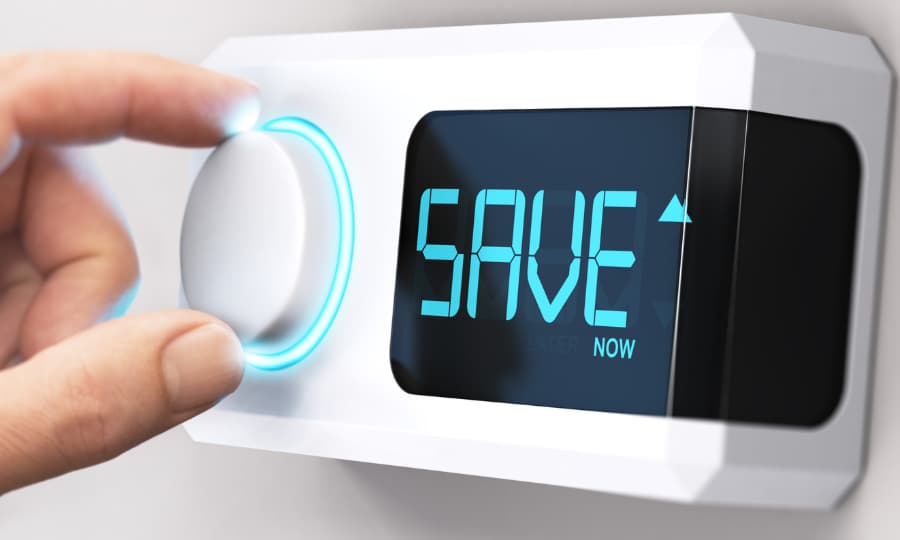 thermostat with save on it